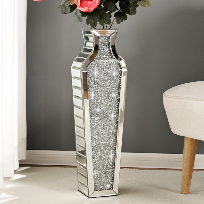 DeGrailly Vase de Sol en Verre Cristal, H 26,8 po x l 8 po x P 4,72 po