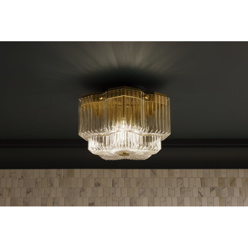 Plafonnier encastré 3 lumières Occasion, Laiton moderne brossé