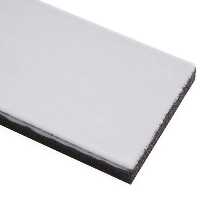 Color One 2x8 Glossy Lava Stone Tile, Milk White