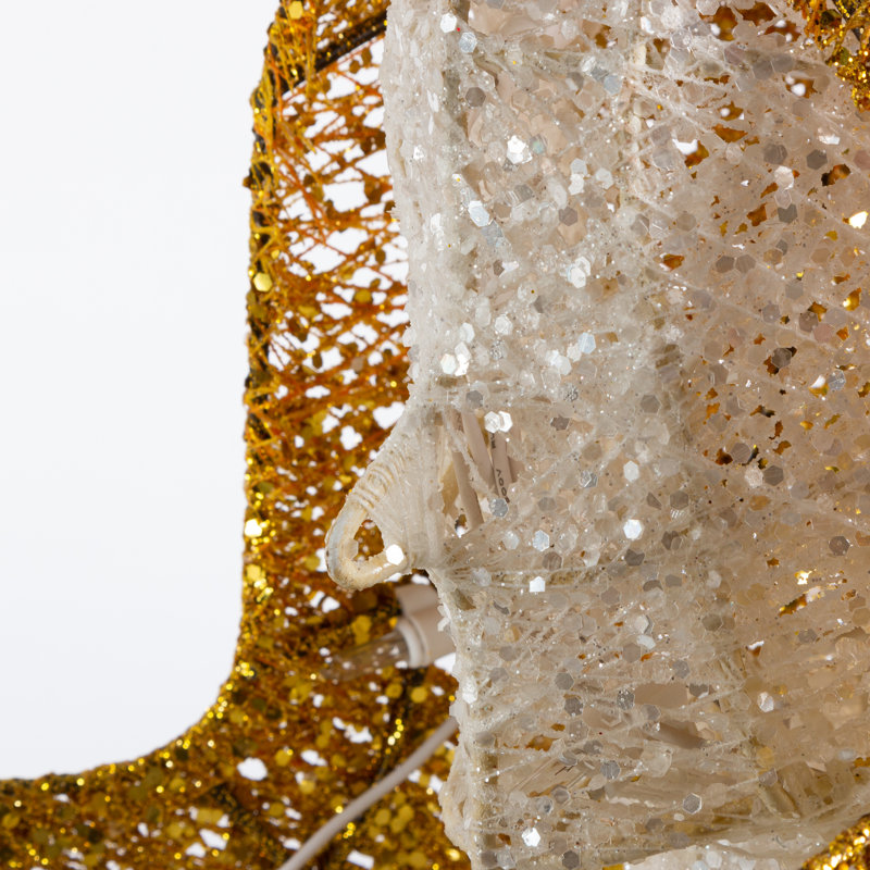 Figurine électrique 48 po avec ange blanc scintillant et 70 lumières