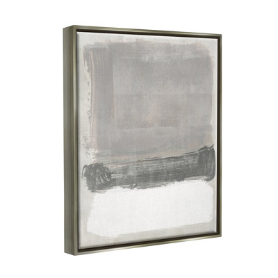 «Blocked Neutral Tones Abstract Brushstrokes Shapes» par Jennifer Paxton Parker - peinture sur toile à cadre flottant