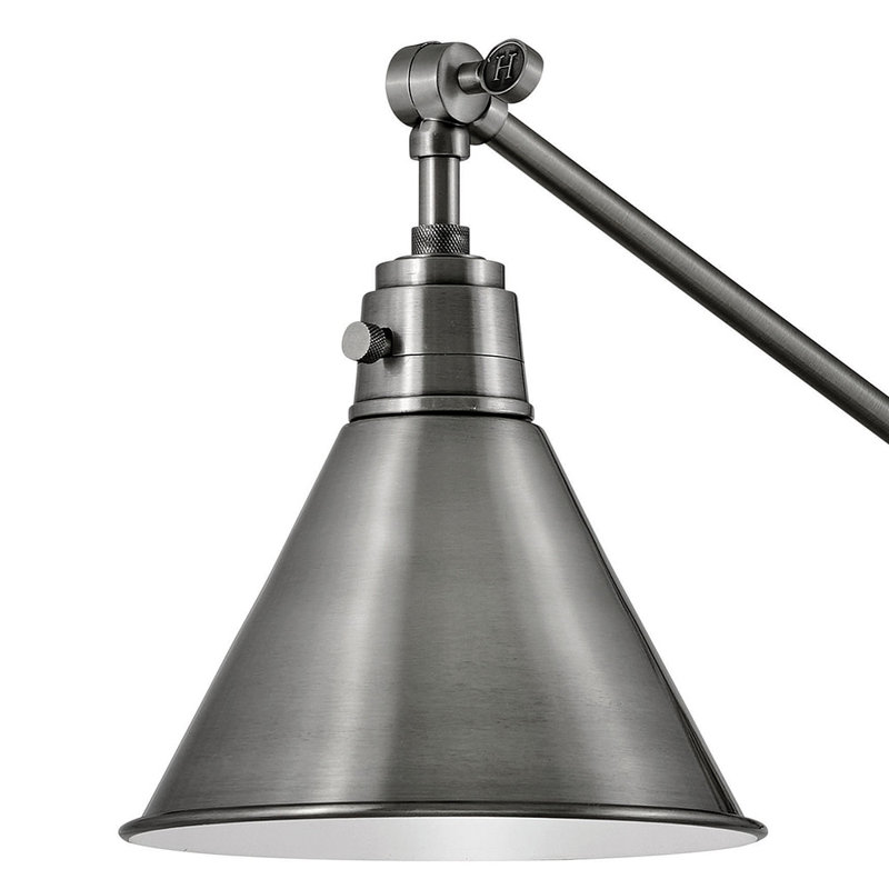 Arti 7.75-in Swing Arm Extendable Single Light Plug-In Sconce with On/Off Switch, Polished Antique Nickel