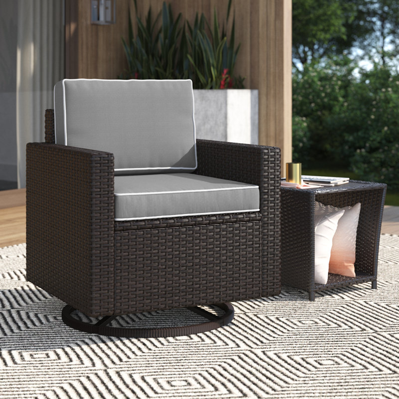 Chaise de patio pivotante avec coussins Arbedella, Gris
