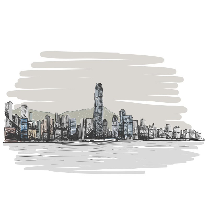 Hong Kong City - Wrapped Canvas Print, 30cm H x 30cm W x 3.8cm D