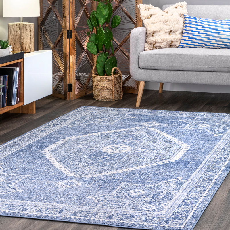 Tapis bleu Loren, Carré 6 pi