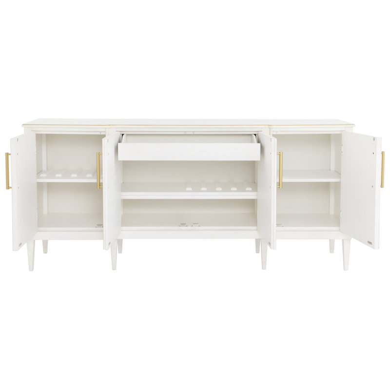Camille 79.5" Credenza, Linen/Antique Gold