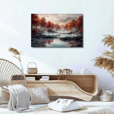 Ensemble de 1 tableau sur toile « Rivière d'automne »
