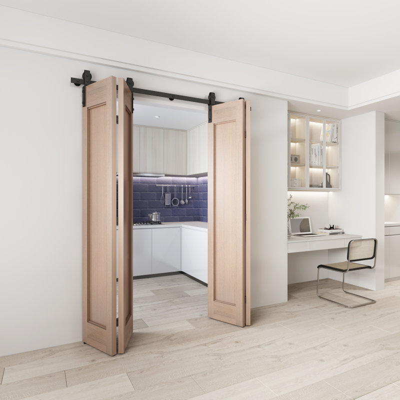 Bi-folding Standard Double Barn Door Hardware Kit (Doors Not Included)