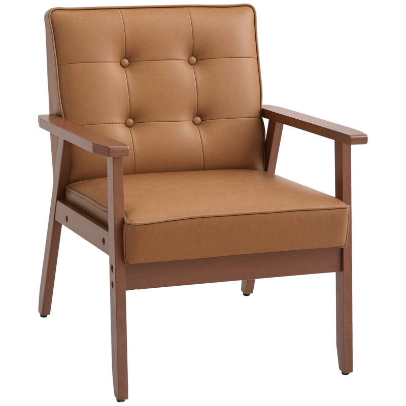 Upholstered Armchair, Brown/Brown