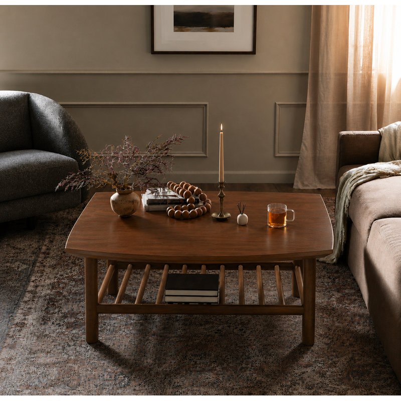 Amelia Square Coffee Table Dark Walnut, Dark Walnut