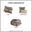 Ensemble d'édredon à rayures 5 pièces avec coussins décoratifs brun double / grand 5 pièces