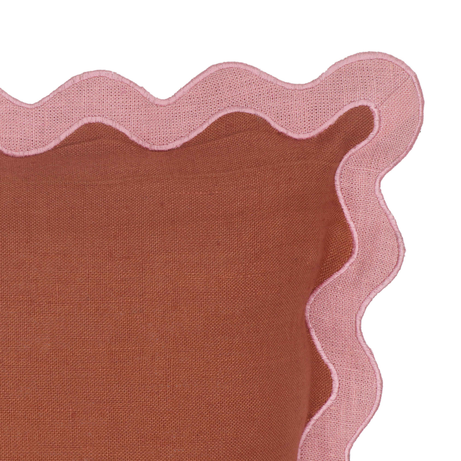 Holloman 24" x 24" Linen Throw Pillow, Pink/Terracotta