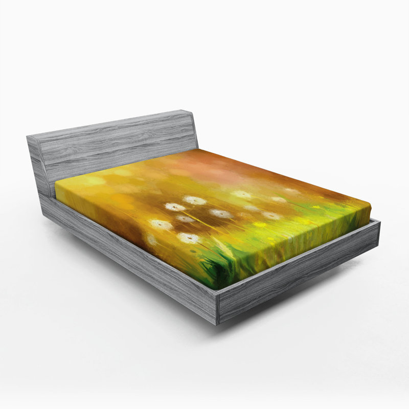 Microfiber Floral Fitted Sheet, Full Fitted Sheet