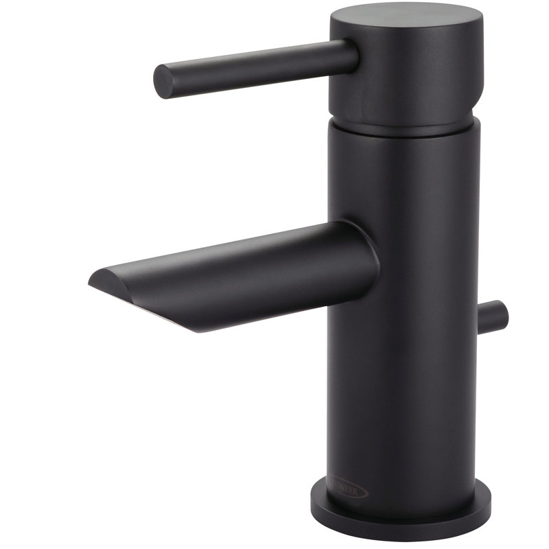 Robinet de salle de bain monotrou à fixation sur le comptoir avec drain Motegi, Noir mat