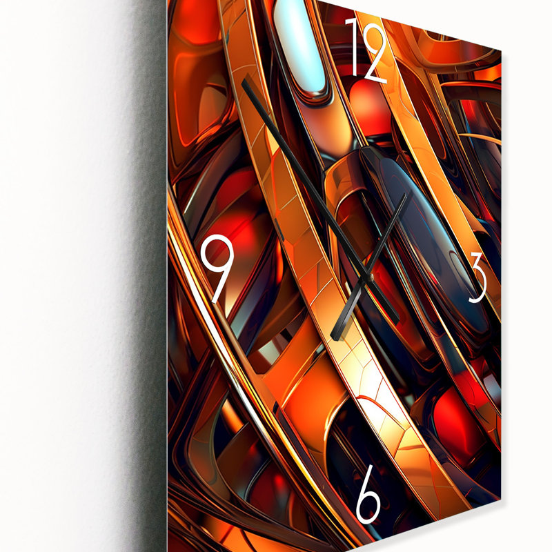 Horloge murale orange orange vortex - Fractals, Médium