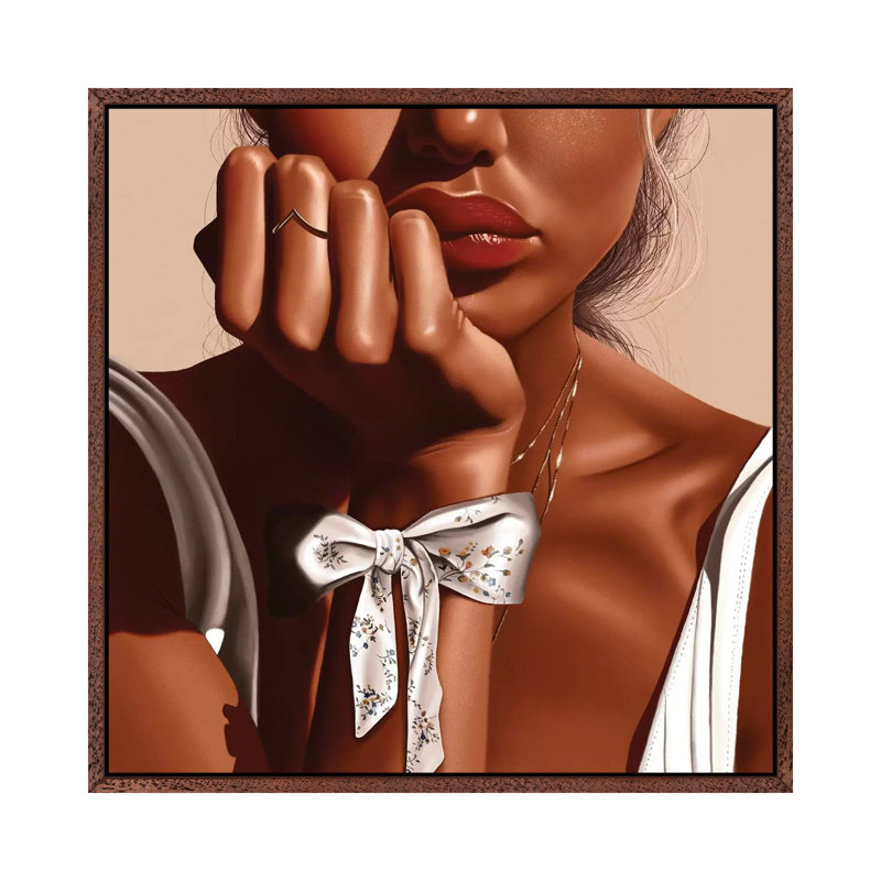Marks In The Sand VI by Teodora Jelenic - Painting on Canvas, 66.04 cm H x 66.04 cm W, Classic Brown Wood Framed