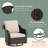 7-Person Outdoor Patio Conversation Rattan Seating Group With Brown 2-In-1 Propane Fire Pit Table and Beige Cushions-1067504748