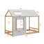 Lit plateforme simple de style maison avec toit et fenêtre-2033491025