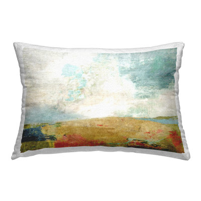 Weathered Landscape Abstraction Outdoor Printed Pillow by Suzanne Nicoll