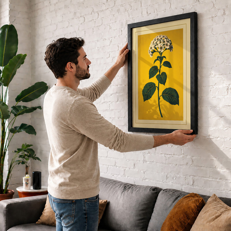 White Flower Study Botanical - Print, A4 - 29.7 x 21.0 cm, White