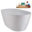 Baignoire autoportante 67 po avec plateau interne en chrome poli 67 po Streamline