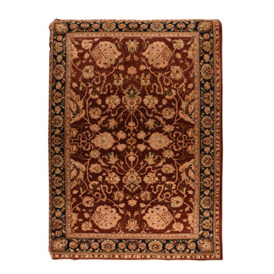 Tapis bordeaux en laine noué à la main de conception unique 10 pi 4 po x 14 pi 4 po