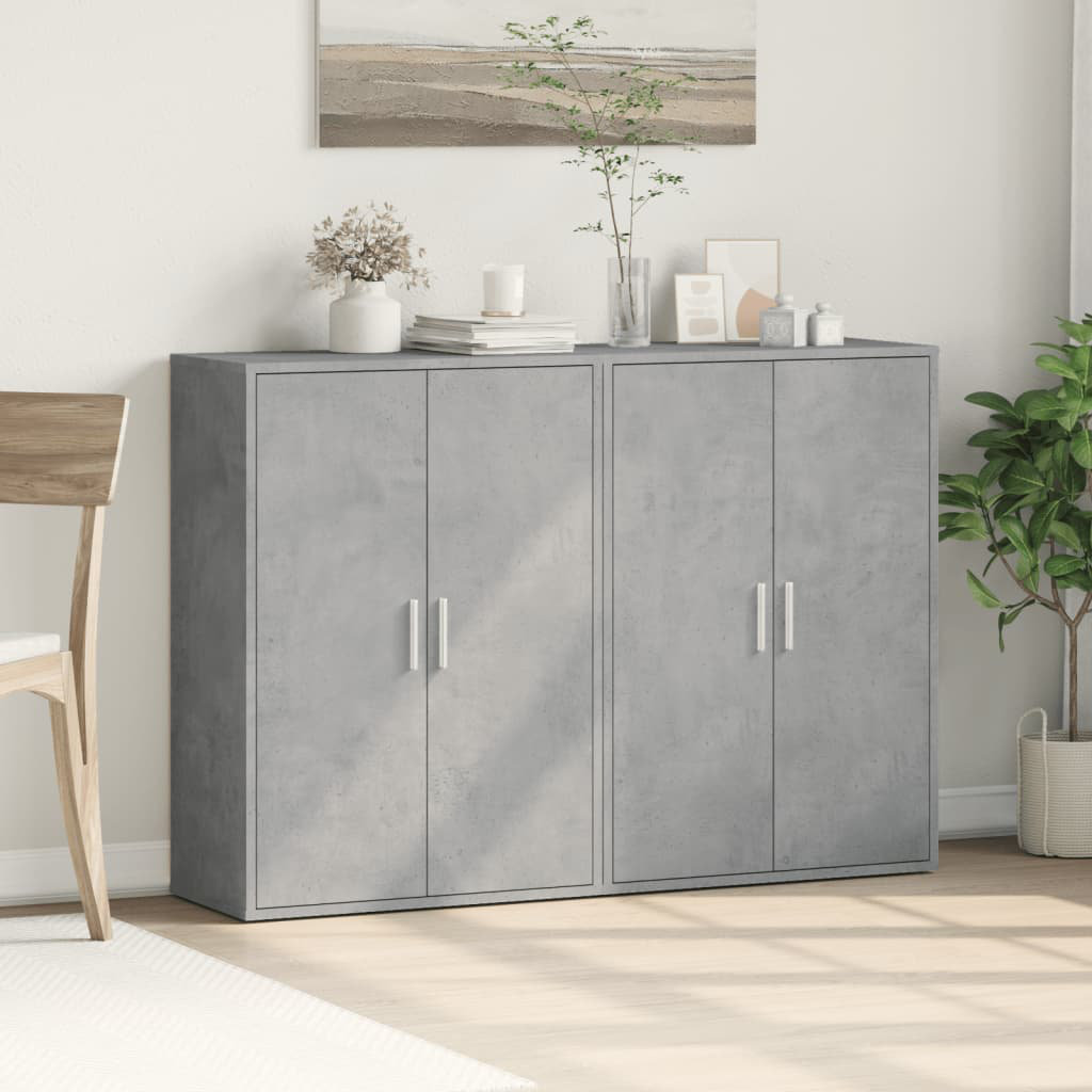 Vidaxl Sideboards 2 Stk. Betongrau 60X31x84 Cm Holzwerkstoff