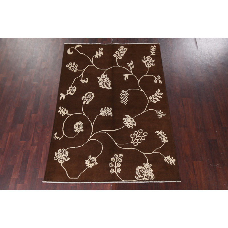 Tapis oriental abstrait à imprimé nature 6 x 8