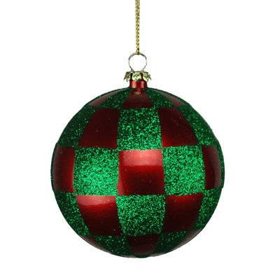4'' Checkered Ball Ornament