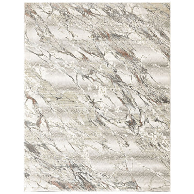 8'10''x11'10'' Wool Ivory Abstract Modern Rug