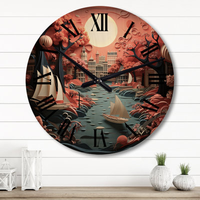 Horloge murale en bois massif Songer
