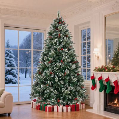 Arbre de Noël artificiel enneigé 8 pi
