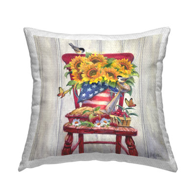 Patriot Porch Still Life Outdoor Printed Pillow by Geoff Allen