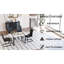 Ensembles de table de salle à manger en MDF durable avec structure en métal, style campagne moderne pour la cuisine