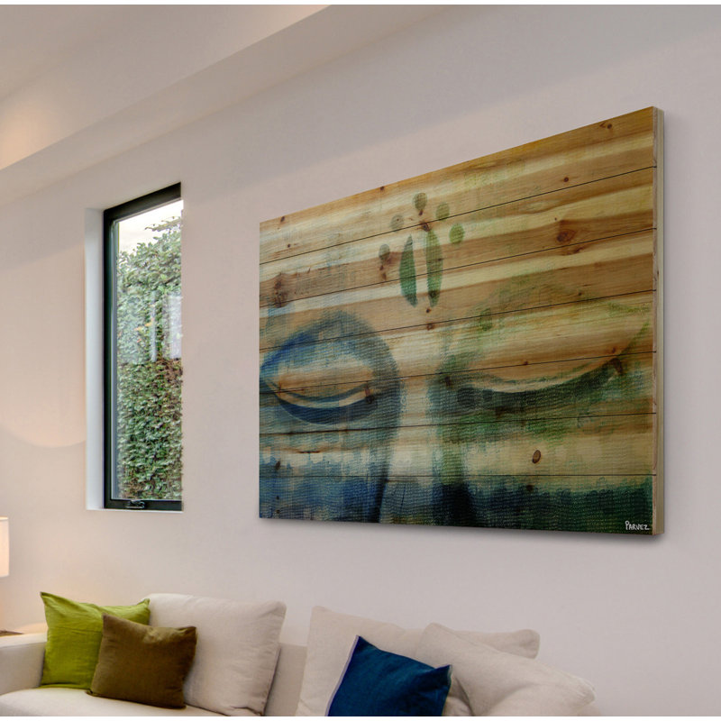 «Meditation» par Parvez Taj - impression sur bois sans cadre, 20 po x 30 p