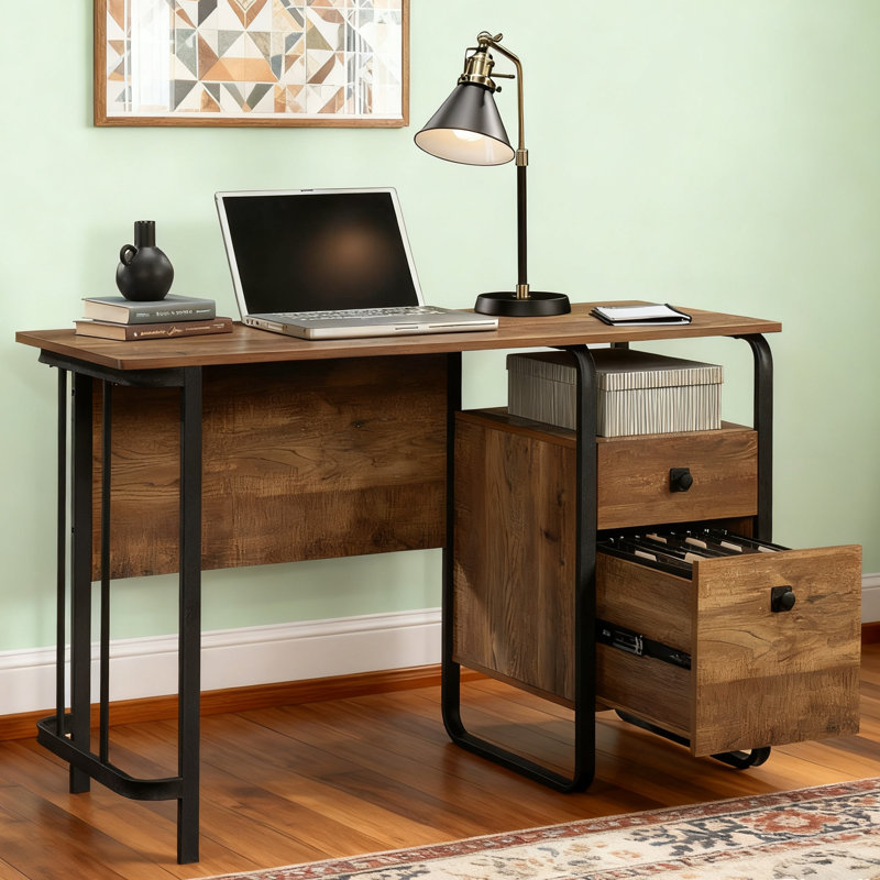 Bureau d'ordinateur avec 2 tiroirs Donit