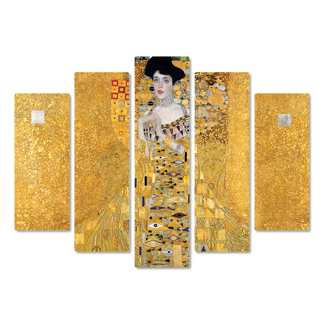 5-tlg. Kunstdruck-Set Portrait of Adele Bloch-Bauer I von Gustav Klimt