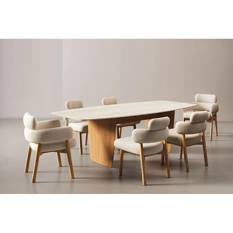 Sumo Upholstered Dining Chair, Sherpa Khaki