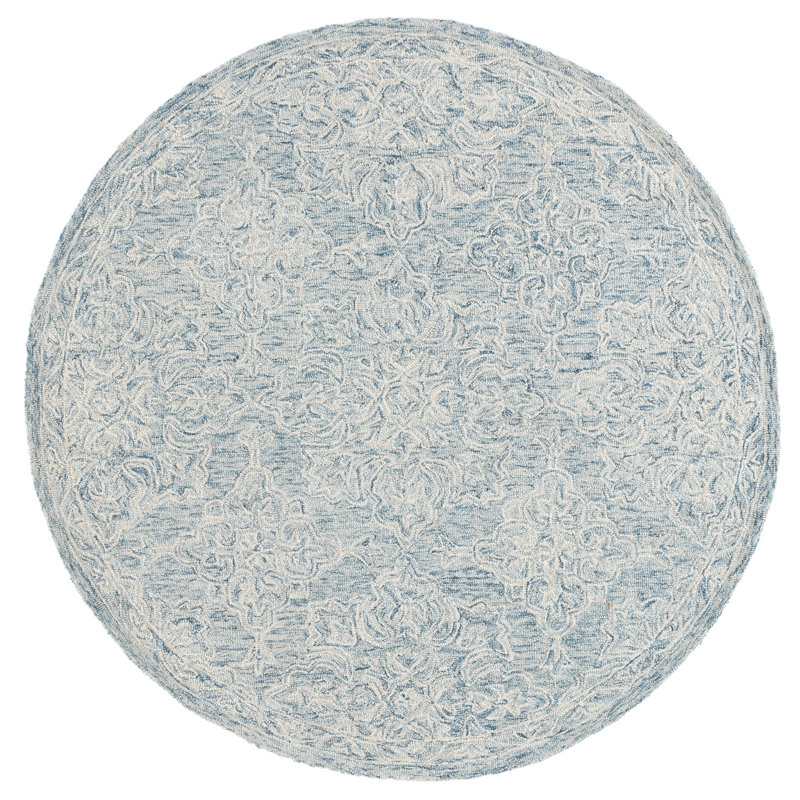 Martha Stewart 3859 Hand Tufted 85% Wool; 15% Cotton Damask Rug, 6'-0" X 6'-0" Round