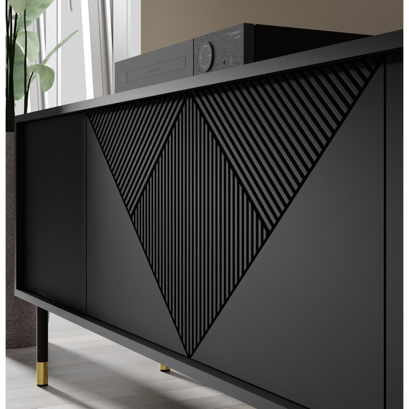 Baldemar 180cm W Chest of Drawers, Black