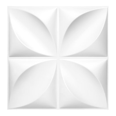 Panneau mural 3D 11,8 po x 11,8 po en blanc (paquet de 33)
