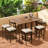 10-piece Outdoor Dining Table Sets Included 2 Foldable Tables And Eight Stools With Cushions
