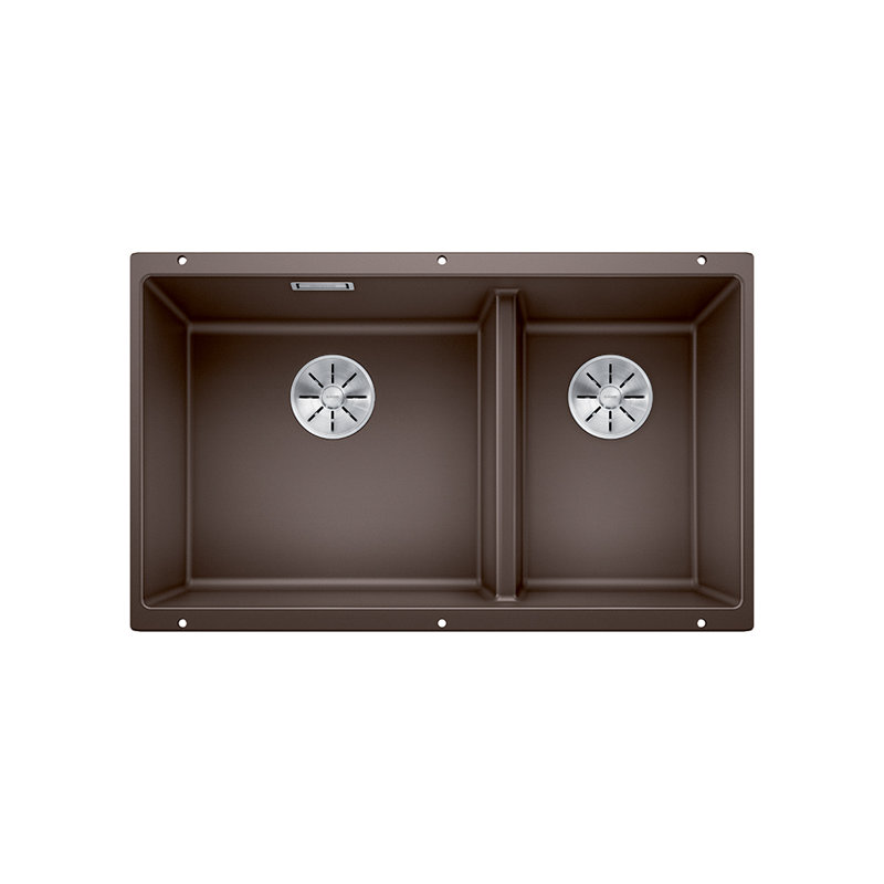 Subline Double Bowl Undermount Kitchen Sink, Coffee