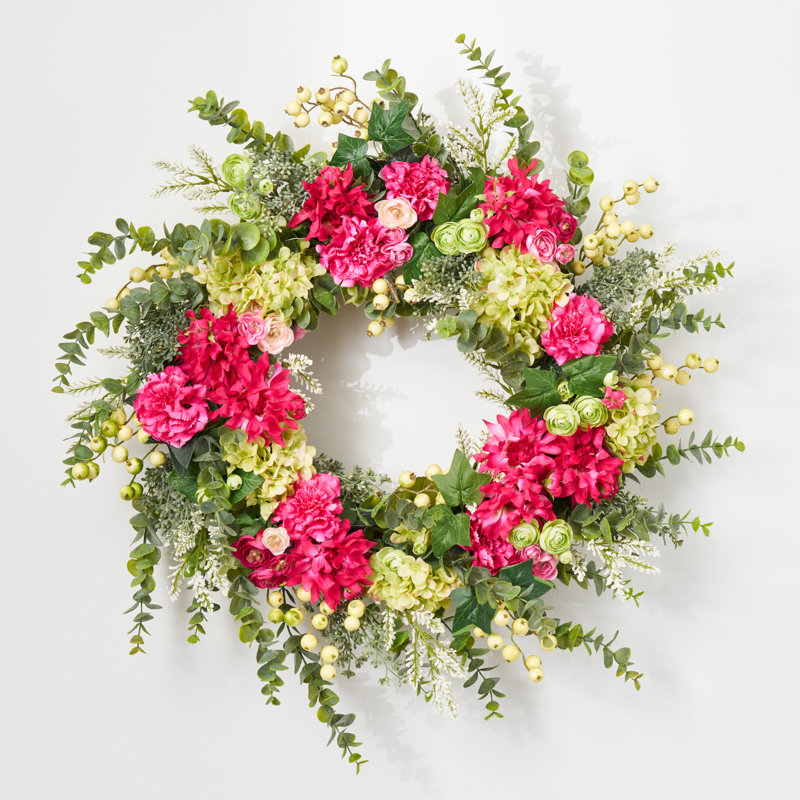 Couronne de soie, H 22 po x l 22 po x P 6 po