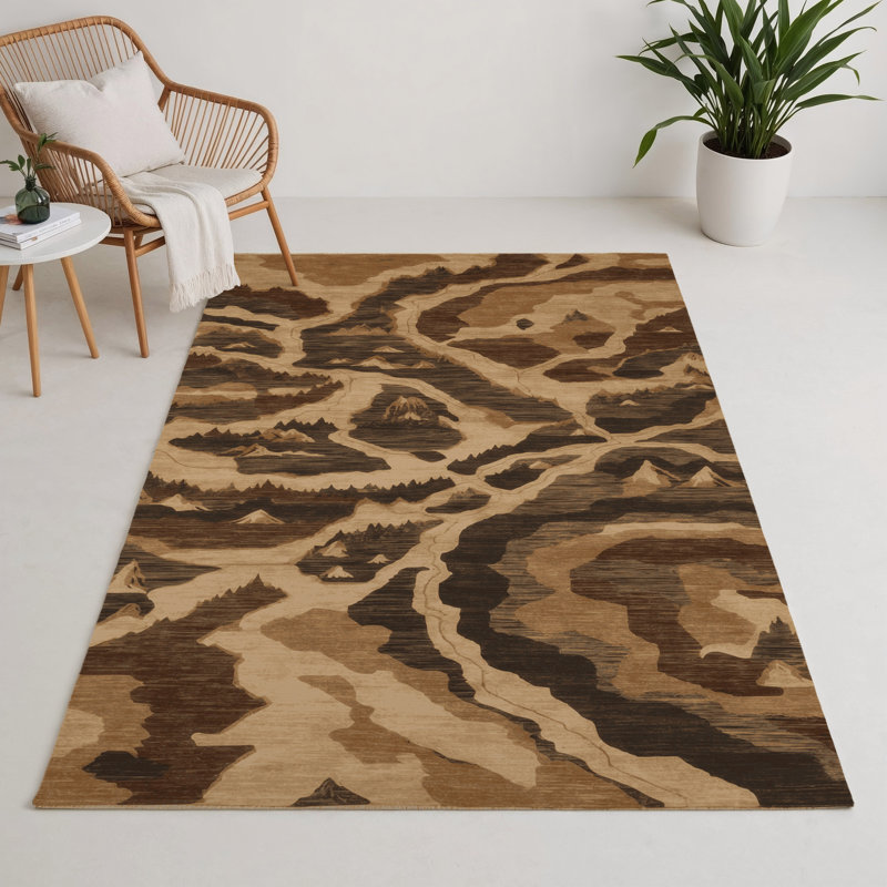 Tapis d'intérieur et d'extérieur brun Nature, Rectangulaire 3 pi x 5 pi