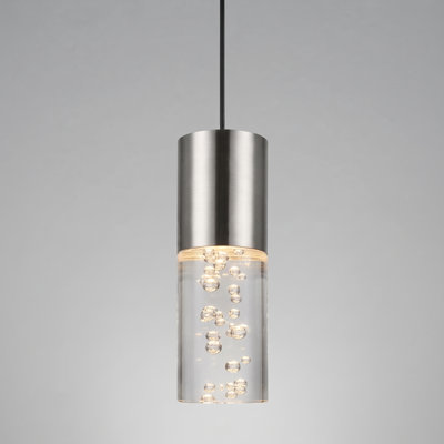 Luminaire suspendu cylindrique à 1 lumière DEL avec accents de cristal Andromedae