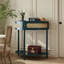 Élégante console de hall d'entrée en demi-cercle avec 2 armoires de rangement en rotin, table de bout demi-lune Boho - portes en rotin tissées à la main + design incurvé - Console de hall d'entrée à 2 tiroirs avec tablette inférieure-1574580702