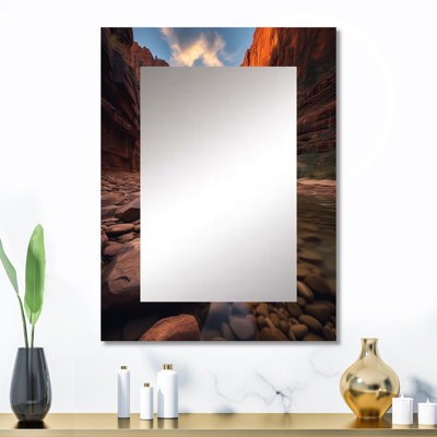 Zion National Park Utah - Utah - miroir mural décoratif, grand miroir gris, impression sur métal