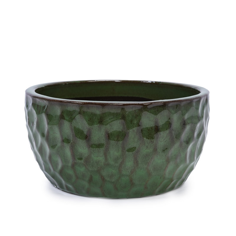 Ceramic Flowerpot, Antique Green