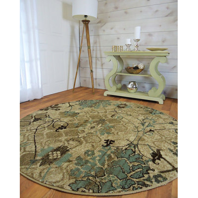Tapis beige / bleu en laine Roodhouse
